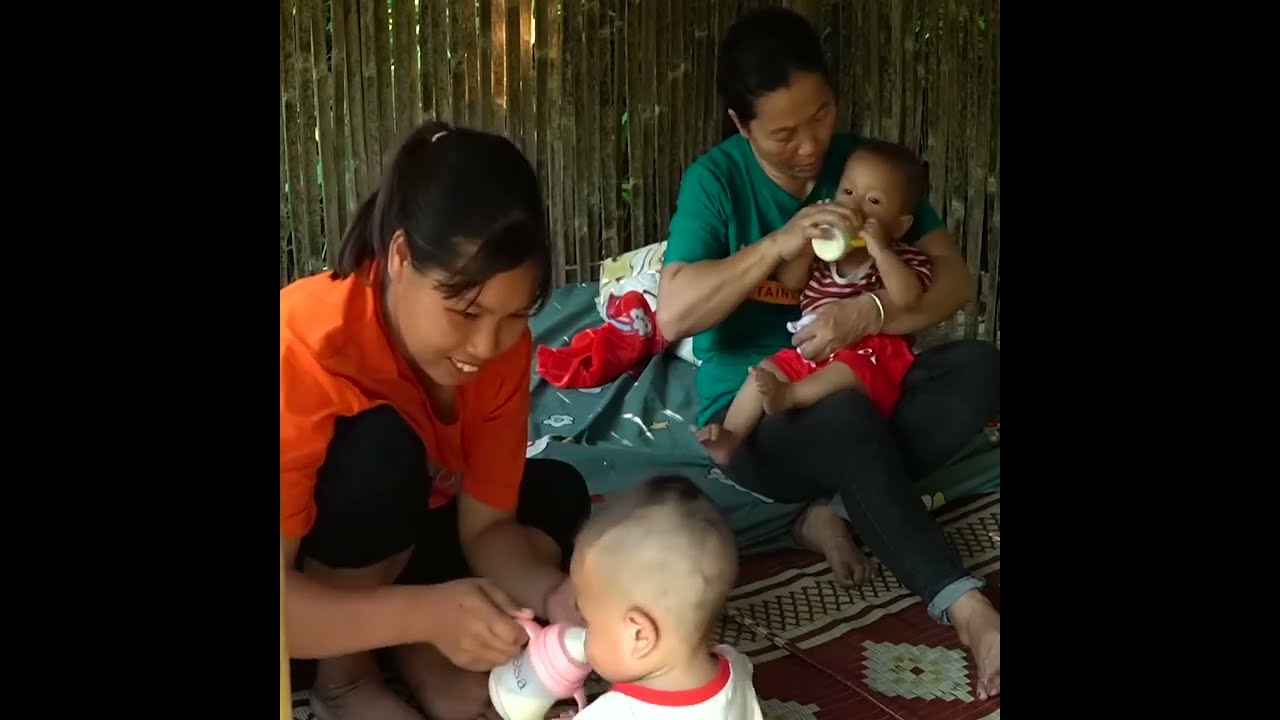 Single Mom with Twins Harvesting Crops and Caring for Her Babies