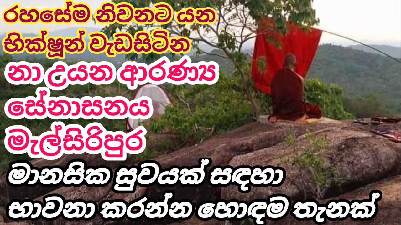 නා උයන ආරණ්‍ය සේනාසනය මැල්සිරිපුර රහසේම නිවනට යන භික්ෂූන් වැඩසිටින පින්වත් පුදබිම Nauyana 🙏🙏