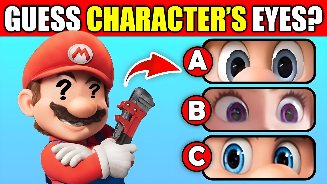 Guess the SUPER MARIO BROS Characters by Their Eyes! 👁️🍄 | BOWSER, DONKEY KONG, MARIO, TOAD, PEACH