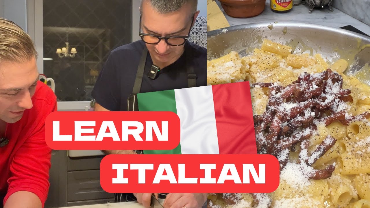 Italian Comprehensible Input | Massimo makes me an authentic Carbonara