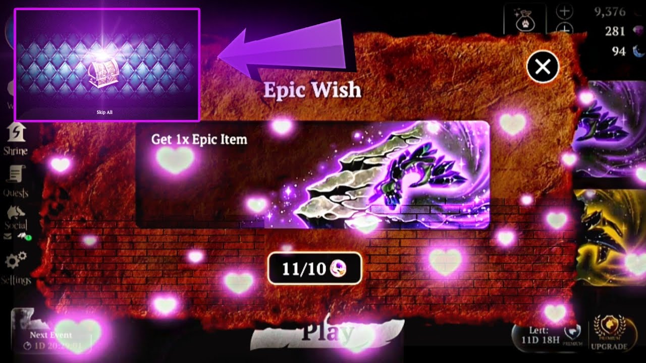 The wolf - Get epic item on Magical chest and epic wish