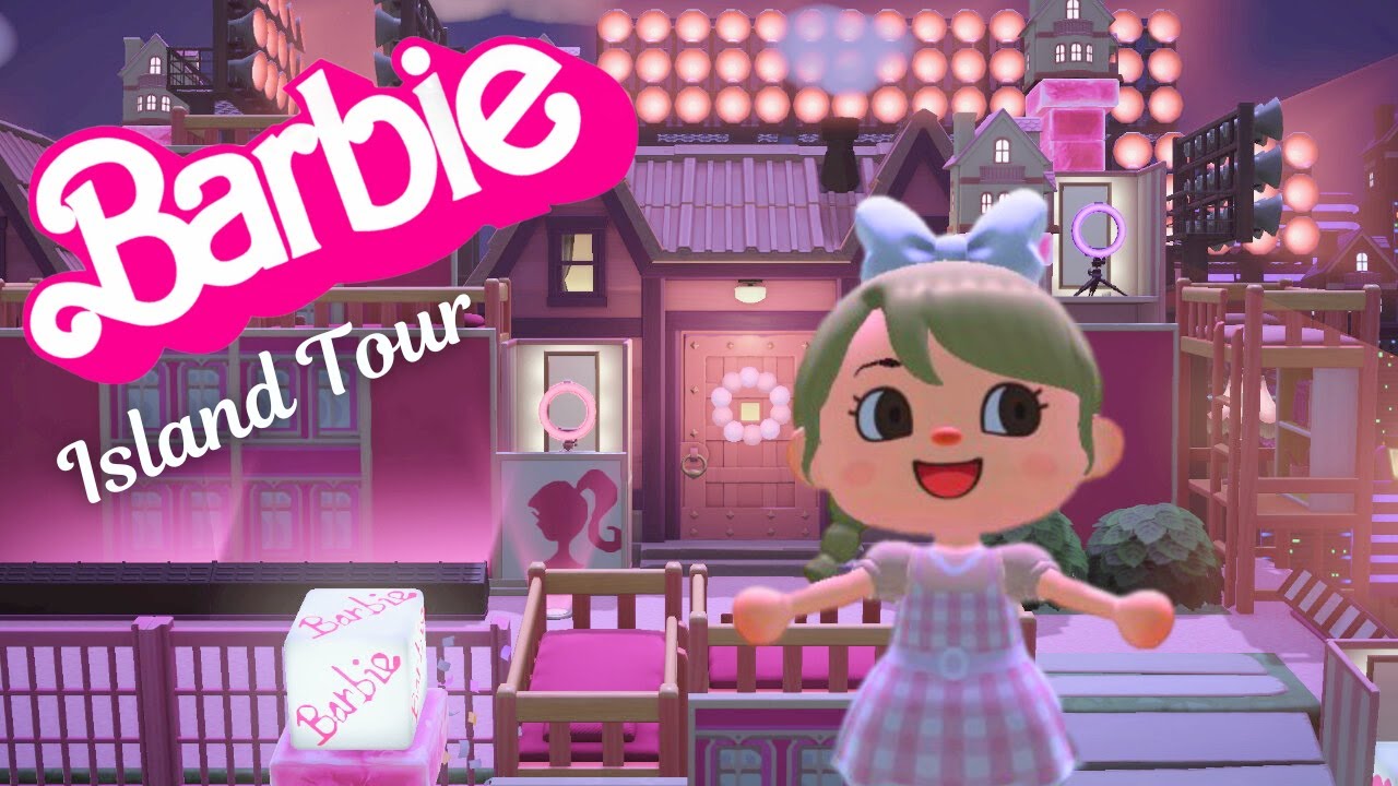 HELLO BARBIE! 🎀 ACNH Island Tour Barbie Pink Citycore | Animal Crossing: New Horizons Gamplay