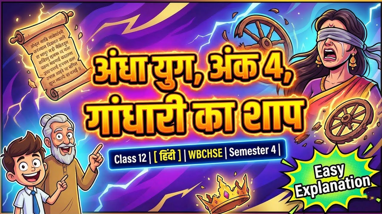 अंधा युग अंक 4 | धर्मवीर भारती | Class 12 Hindi A WBCHSE | बिल्कुल आसान शब्दों में व्याख्या | Sem-4