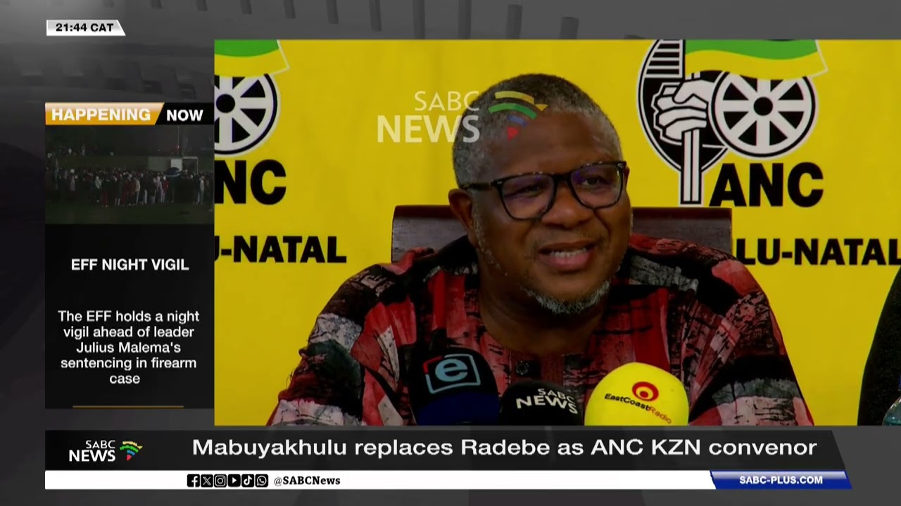 Мабуяхулу заменит Джеффа Радебе на посту руководителя ANC KZN PTT