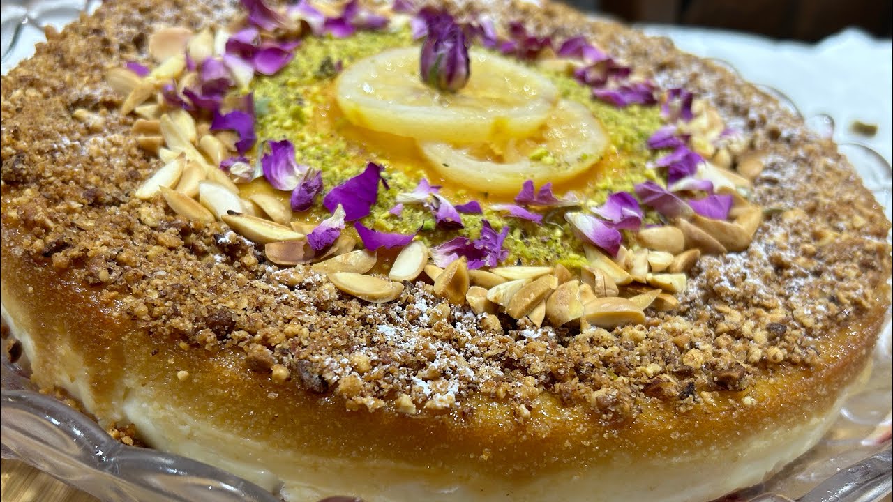 احلى بسبوسة بالكريمة 🍋🍋🍋خفيفة ومنعشة وباردة ومقادير متواجدة في كل بيت