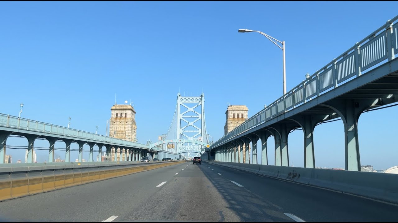 Ben Franklin Bridge Westbound | 4th Of July Morning 4K