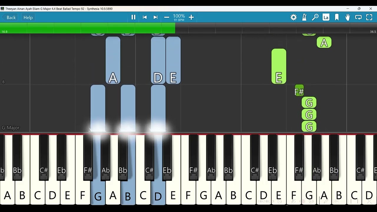 Theeyan Ainan Ayah Eliam Keyboard Notes G Major 4/4 Beat Ballad Tempo 92 | தீயன் ஆயினேன் ஐயா