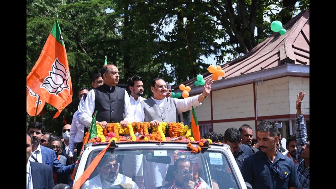 Glimpses of BJP President Shri JP Nadda&rsquo;s roadshow in Shimla, Himachal Pradesh.