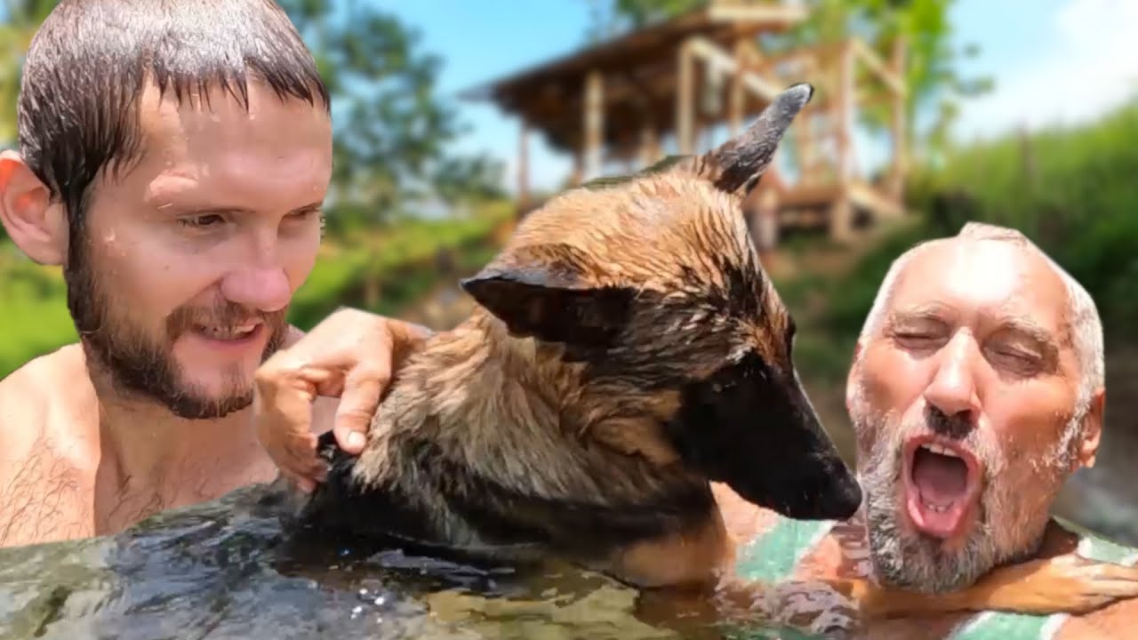 Landscaping Skill of Russian Men | Our Dog's first time experience in the river | Province life
