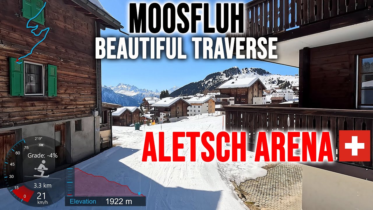 [4K] Skiing Aletsch Arena, Moosfluh - Stunningly Scenic Traverse, Wallis Switzerland, GoPro HERO13