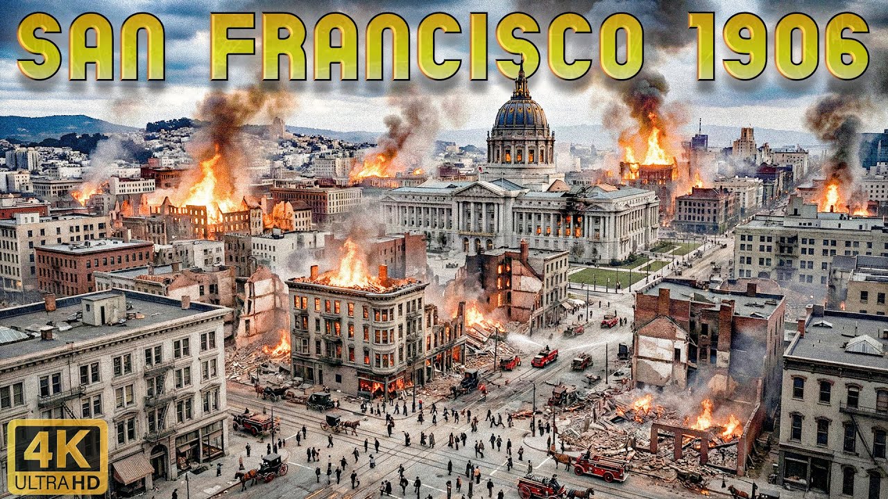 1906 San Francisco Earthquake: A City In Ruins [AI Reconstruction 4K 60fps]