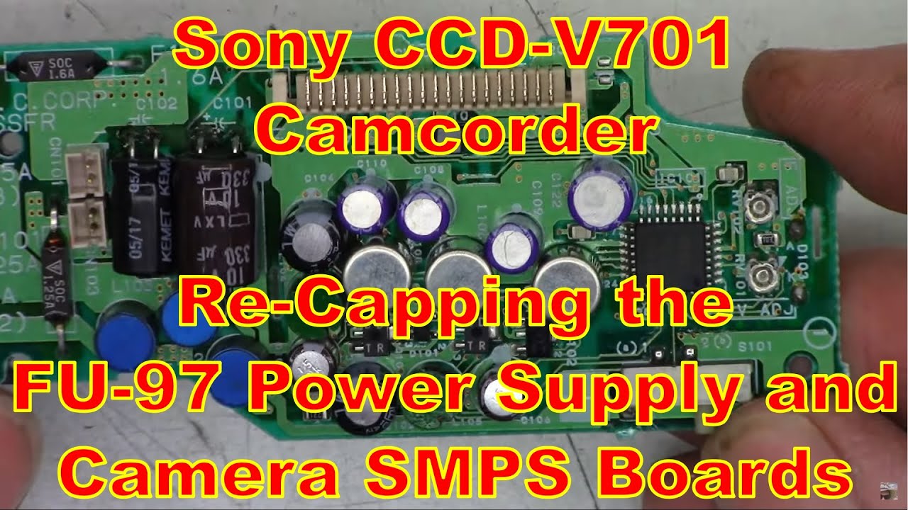 Видеокамера Sony CCD V701 8MM, искаженное изображение, плата Re-Cap FU97, часть 2 из множества де...