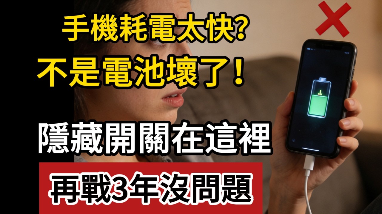 手機耗電太快？不是電池壞了！關掉這「隱藏開關」電量翻倍，再戰3年不卡頓！