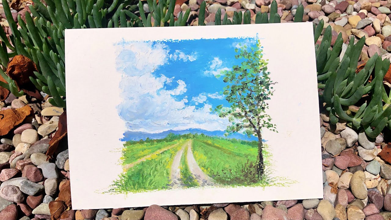 Oil Pastel Painting 油画棒 - Spring is here 春天里  | easy drawing