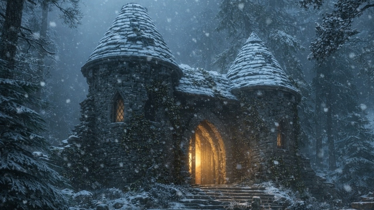 The Forest Gate of Stone Towers | Medieval Celtic Ambience of Winter for Deep Focus & Study
