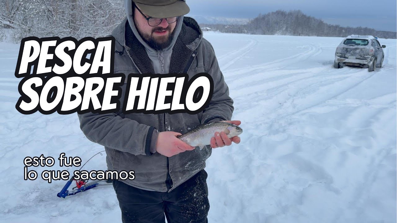 Así pescan🎣 en Alaska sobre hielo ❄️