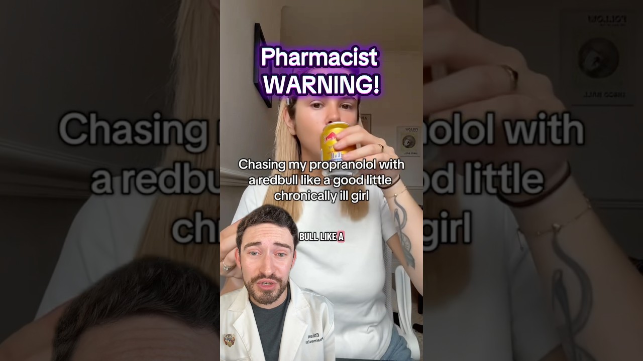 ⚠️ DON&rsquo;T take Redbull with this medication often used for anxiety. Pharmacist Reacts #caffeine