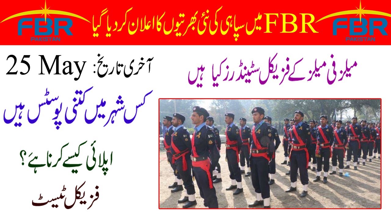 FBR Jobs 2021 | FBR sepoy Jobs | How To Apply In FBR Jobs |