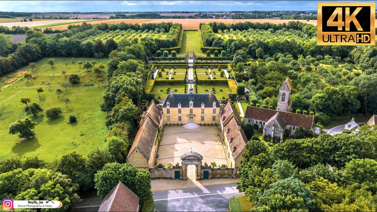Castle of Brécy (Creully - France) - Drone footage Ultra HD 4K