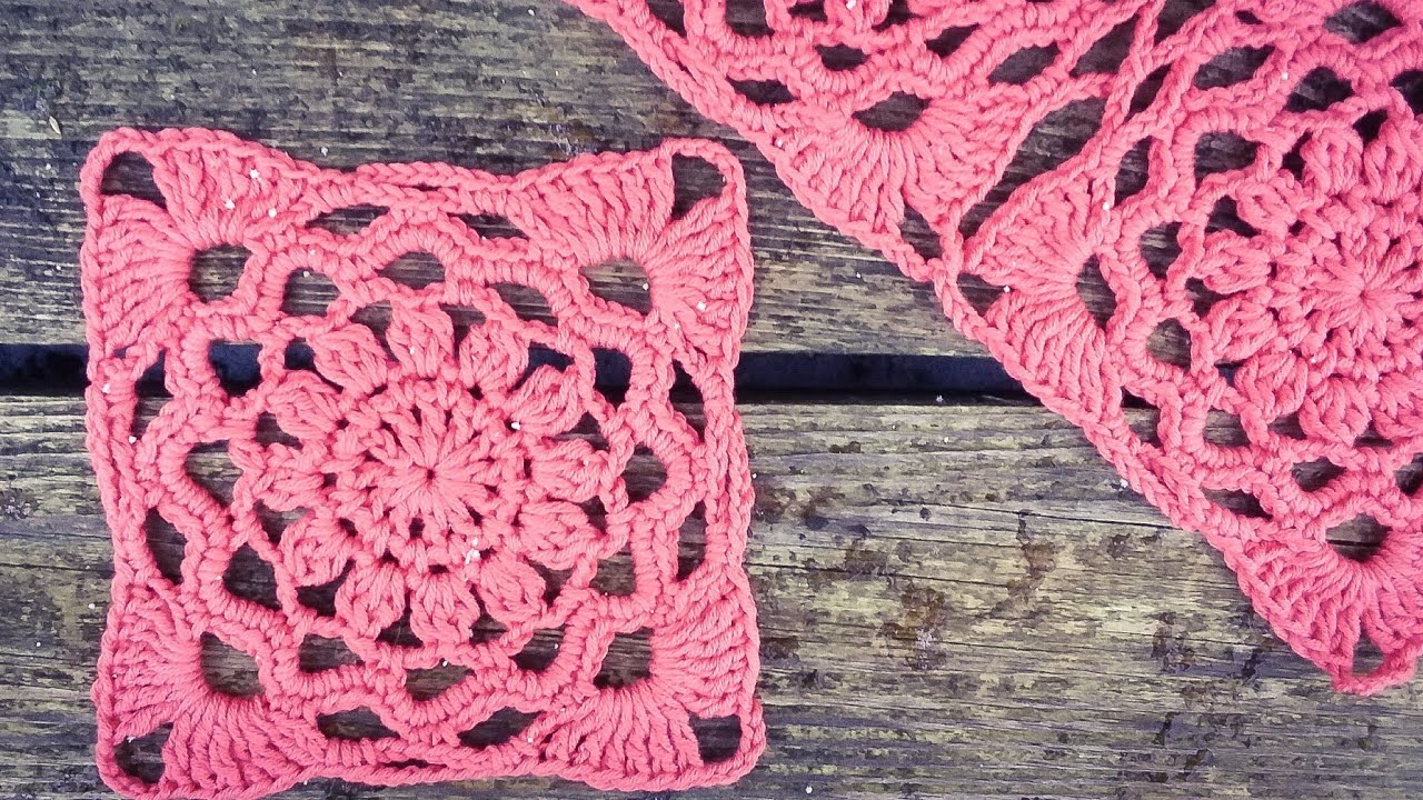 Crochet 12 Petal Flower Square Tutorial