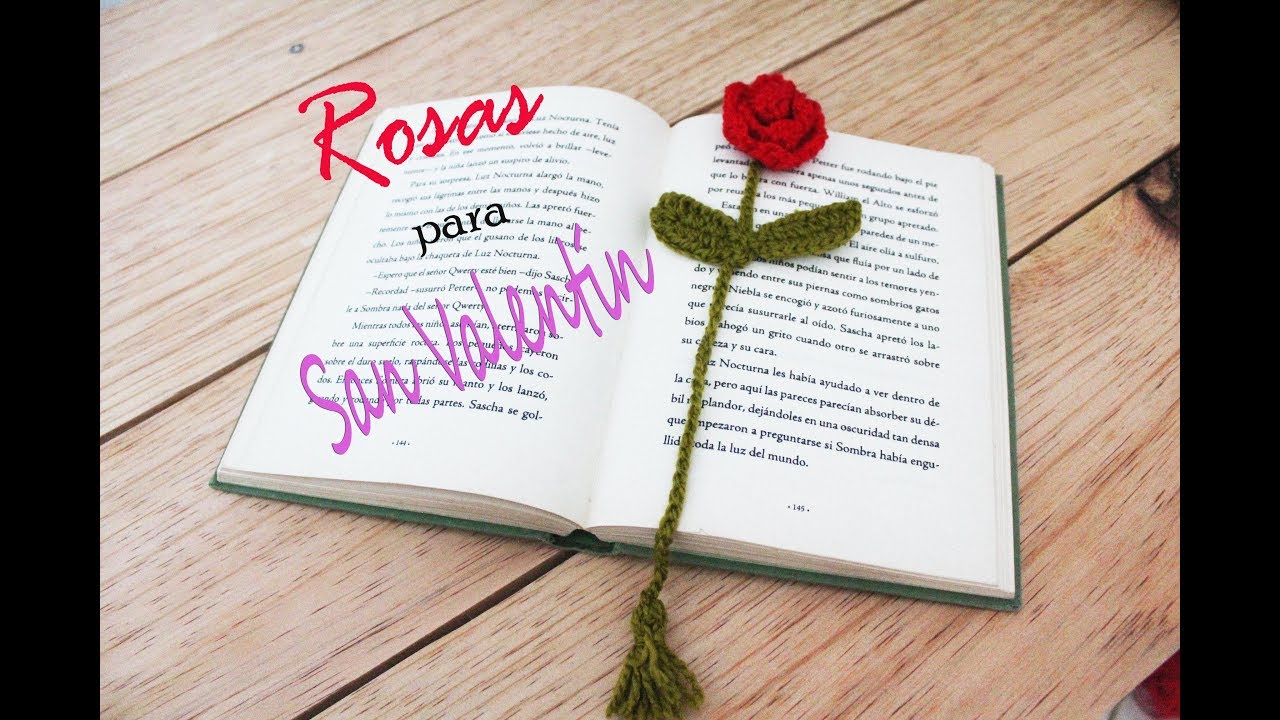 IDEA LINDA PARA SAN VALENTÍN! ♡ Rosa tejida ♡ Separador de LIBROS