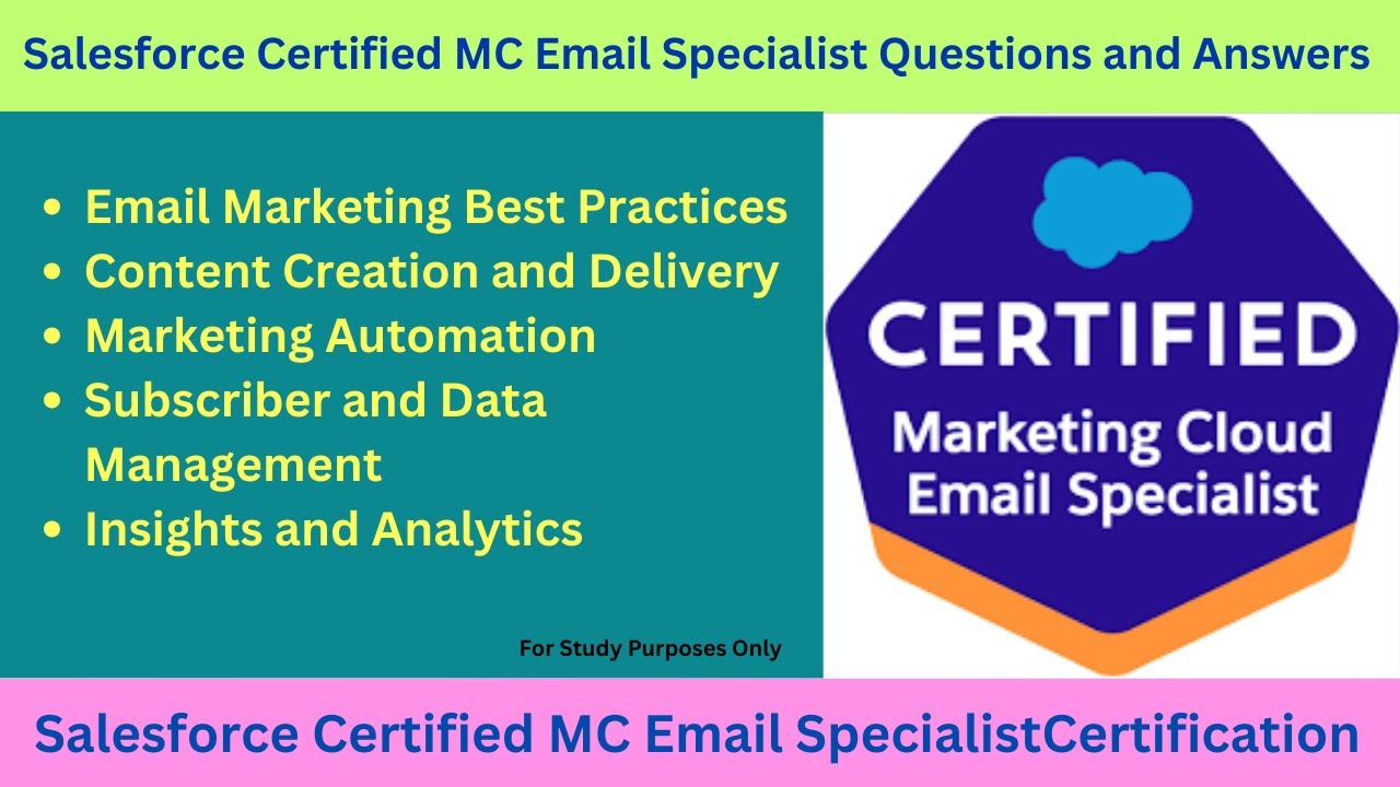 Salesforce Certified Marketing Email Specialist WI26 Release Practice Que & Ans (Study Guide)