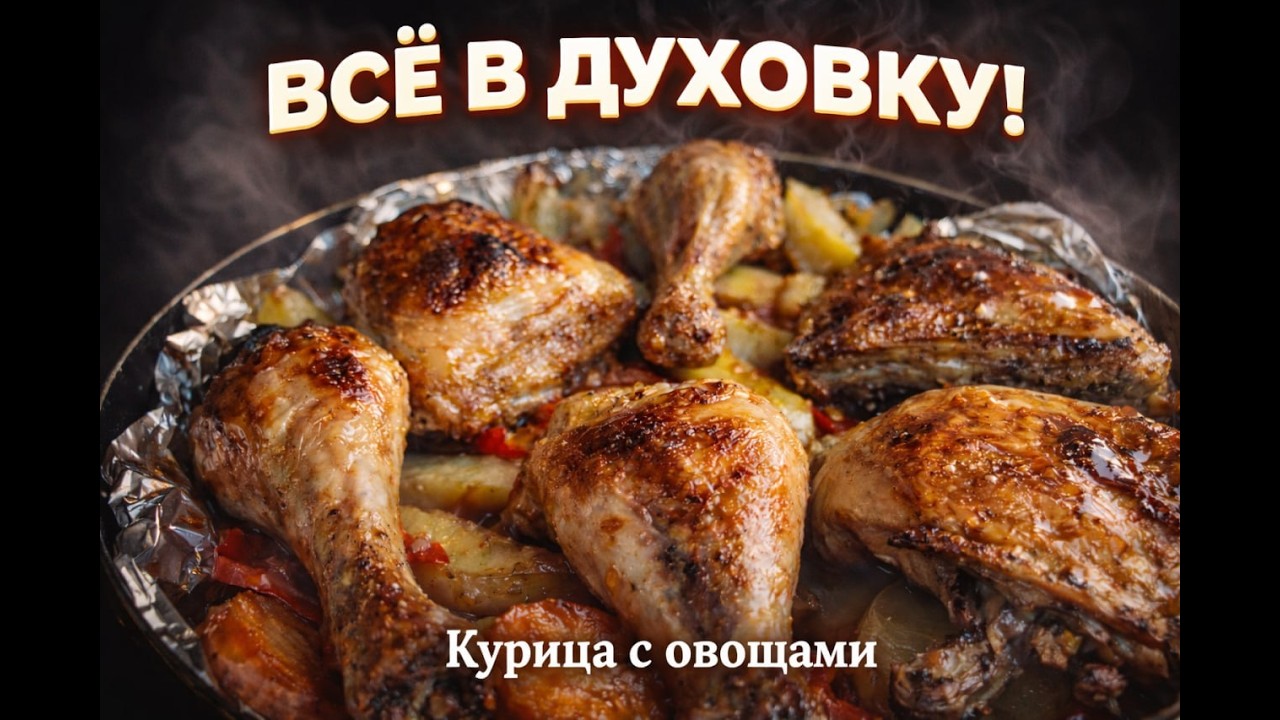 Самый простой ужин в духовке! Курица с овощами для всей семьи