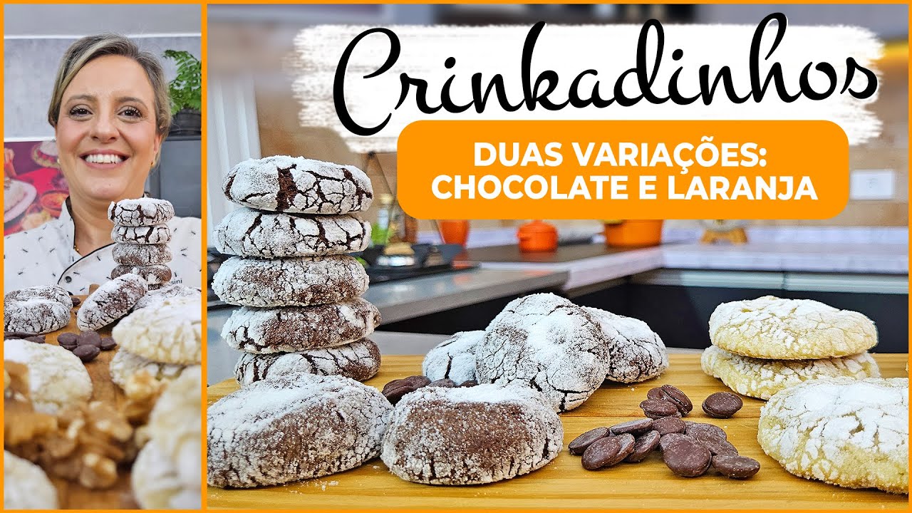 Crinkadinhos de chocolate e de laranja com nozes 🍫🍊