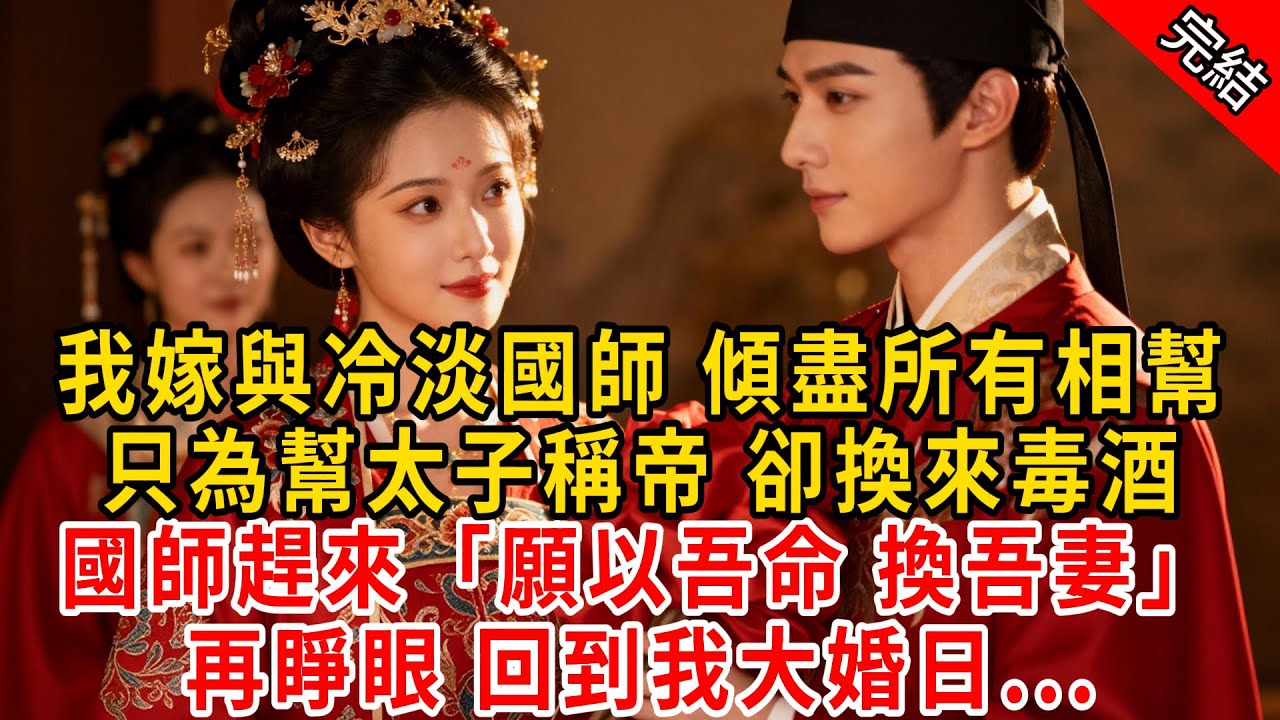我嫁與冷淡國師 傾盡所有相幫，只為幫太子稱帝 卻換來毒酒；國師趕來「願以吾命 換吾妻」再睜眼 回到我大婚日...#原创 #古言 #小说 #重生 #爽文