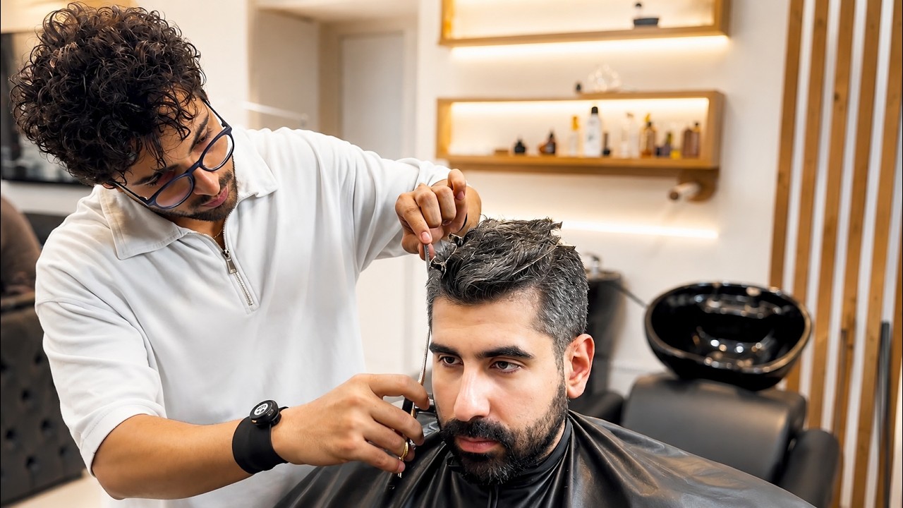 💈ASMR Haircut - The Most Satisfying Scissors & Razor Haircut ASMR ✂️