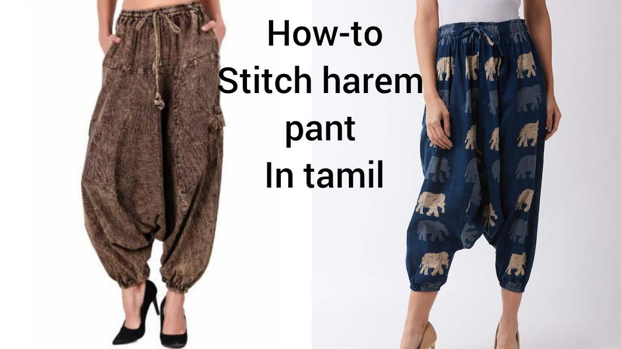 How to cut and stitch Harem pants in tamil