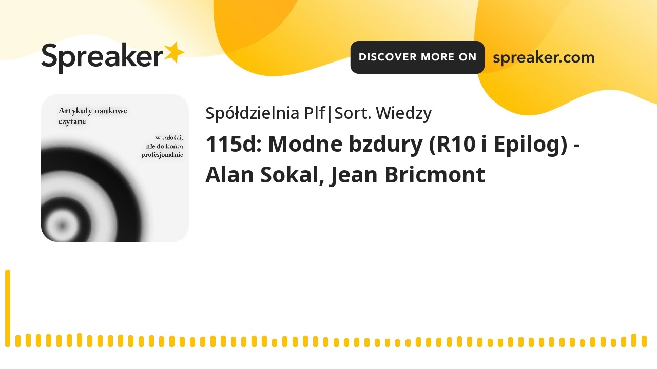 115d: Modne bzdury (R10 i Epilog) - Alan Sokal, Jean Bricmont