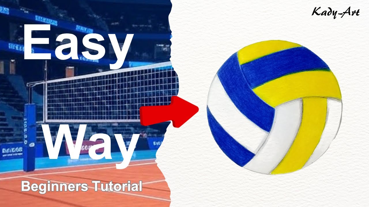 How to Draw a Volleyball in an Easy Way for Beginners ✏️🏐