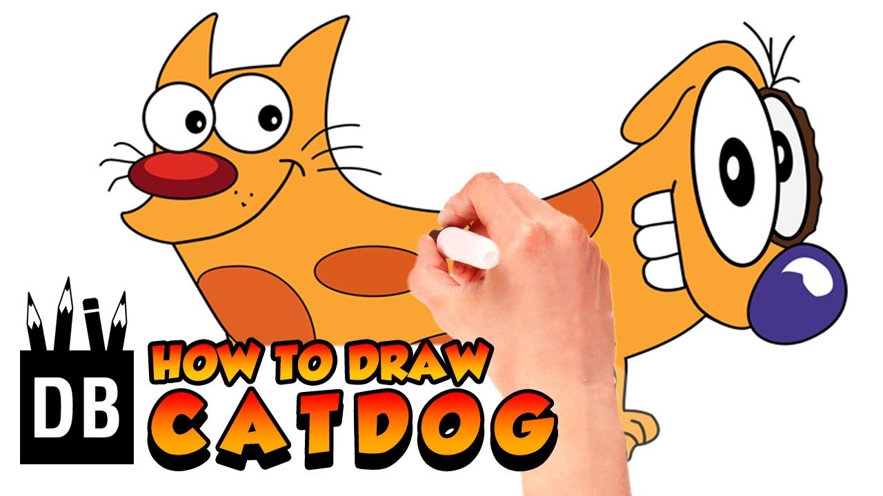 How To Draw CatDog From Nickelodeon | 4 Kids
