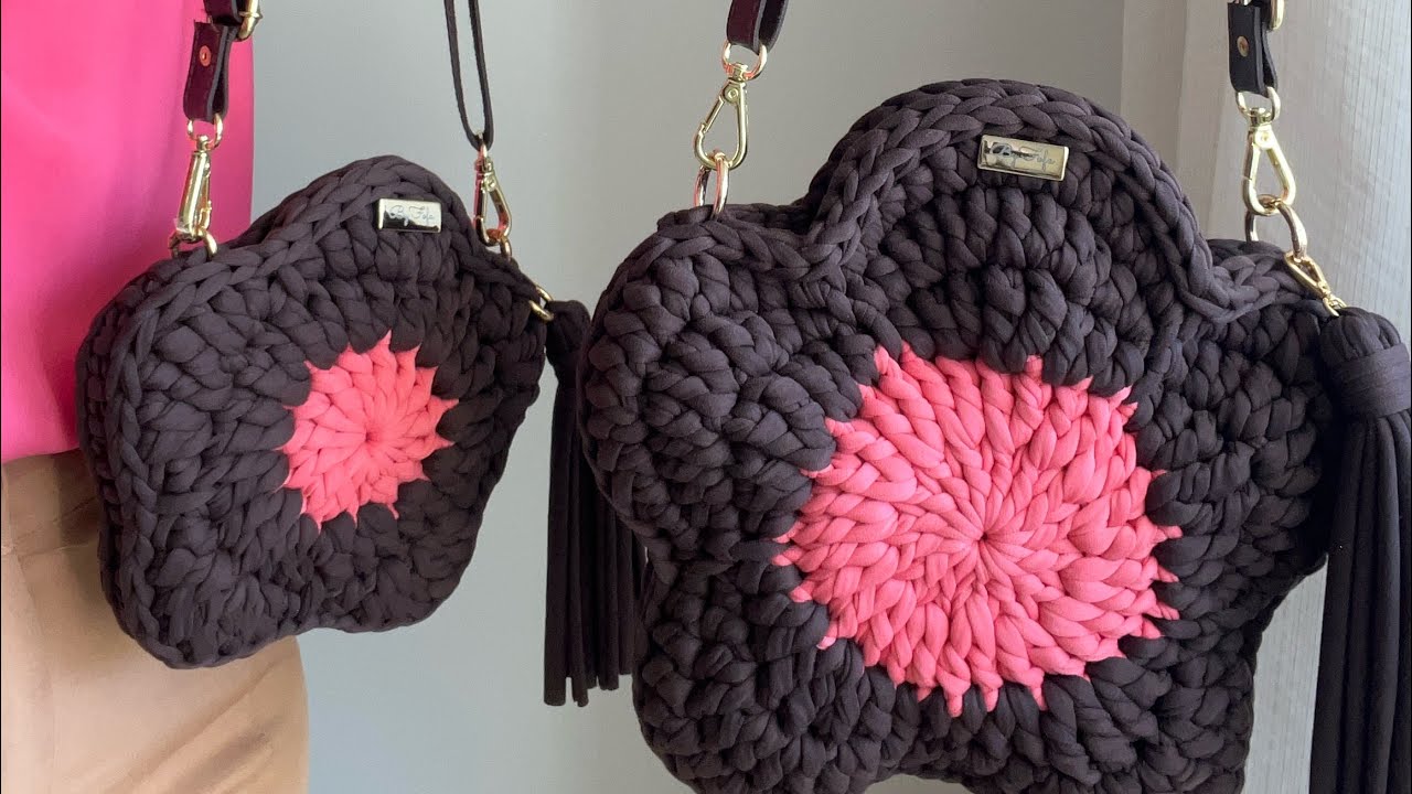 Bolsa Daisy flor de crochê  - Parte 1