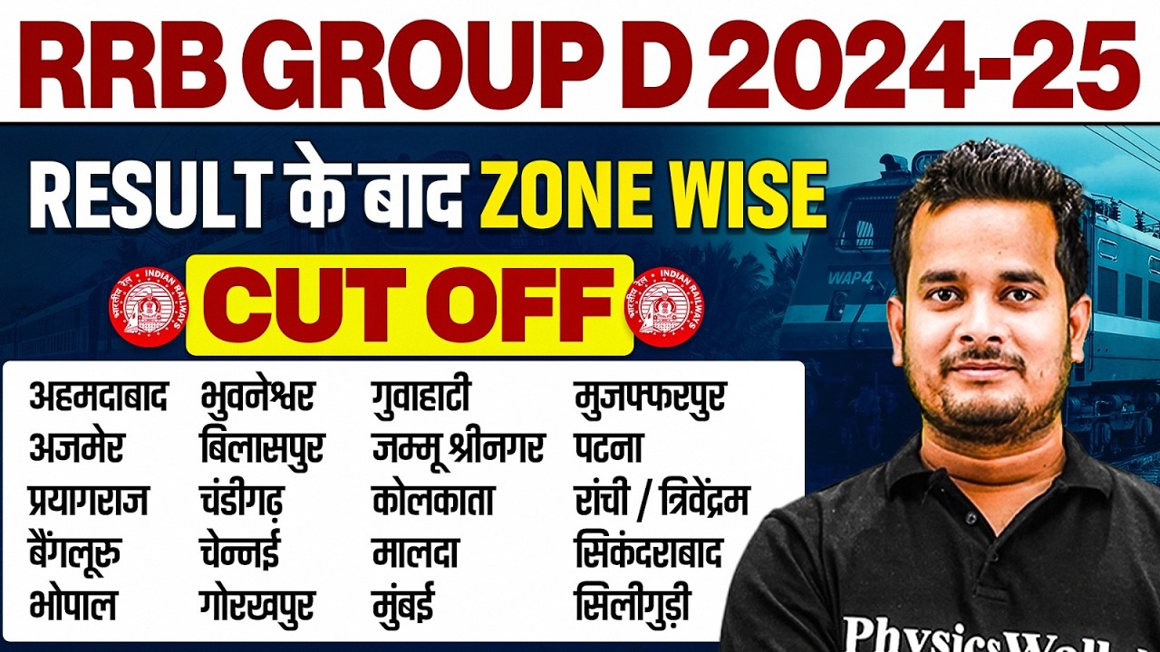 RRB Group D Result 2025 | Group D Zone Wise & Category Wise Cut Off |  Group D Physical Cut Off 2025