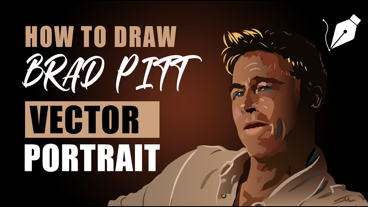 How to Make a Vector Art Portrait Actor Brad Pitt | Adobe Illustrator