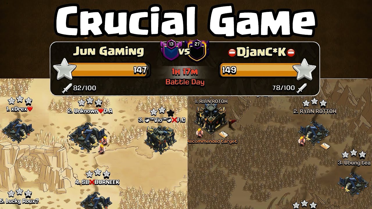 Crucial Game, May sa talo kami pag nagkataon | JG Clan Wars