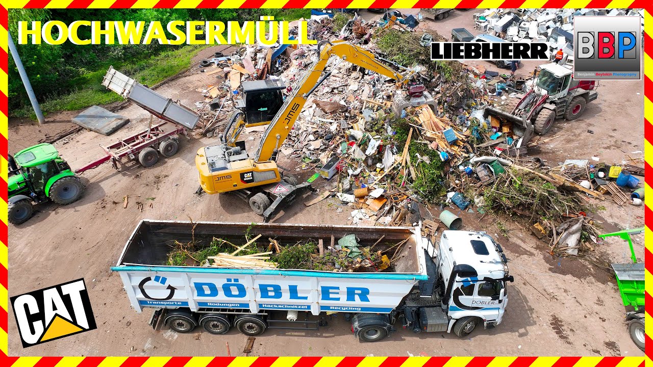 CAT MH3026 & LIEBHERR L 550, Hochwassermüll Rudersberg, 08.06.2024. #4 #liebherr #cat