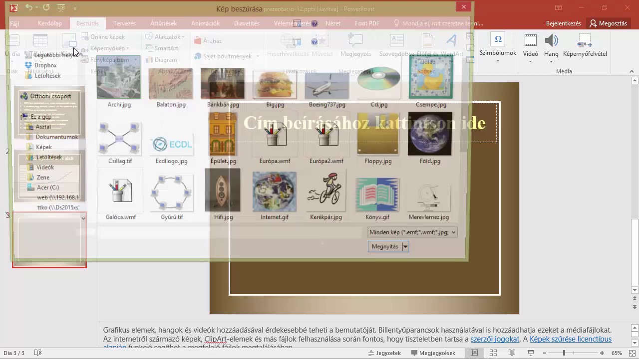 ECDL prezentáció vizsgafeladat megoldás 02  -  https://e-learning.hu/