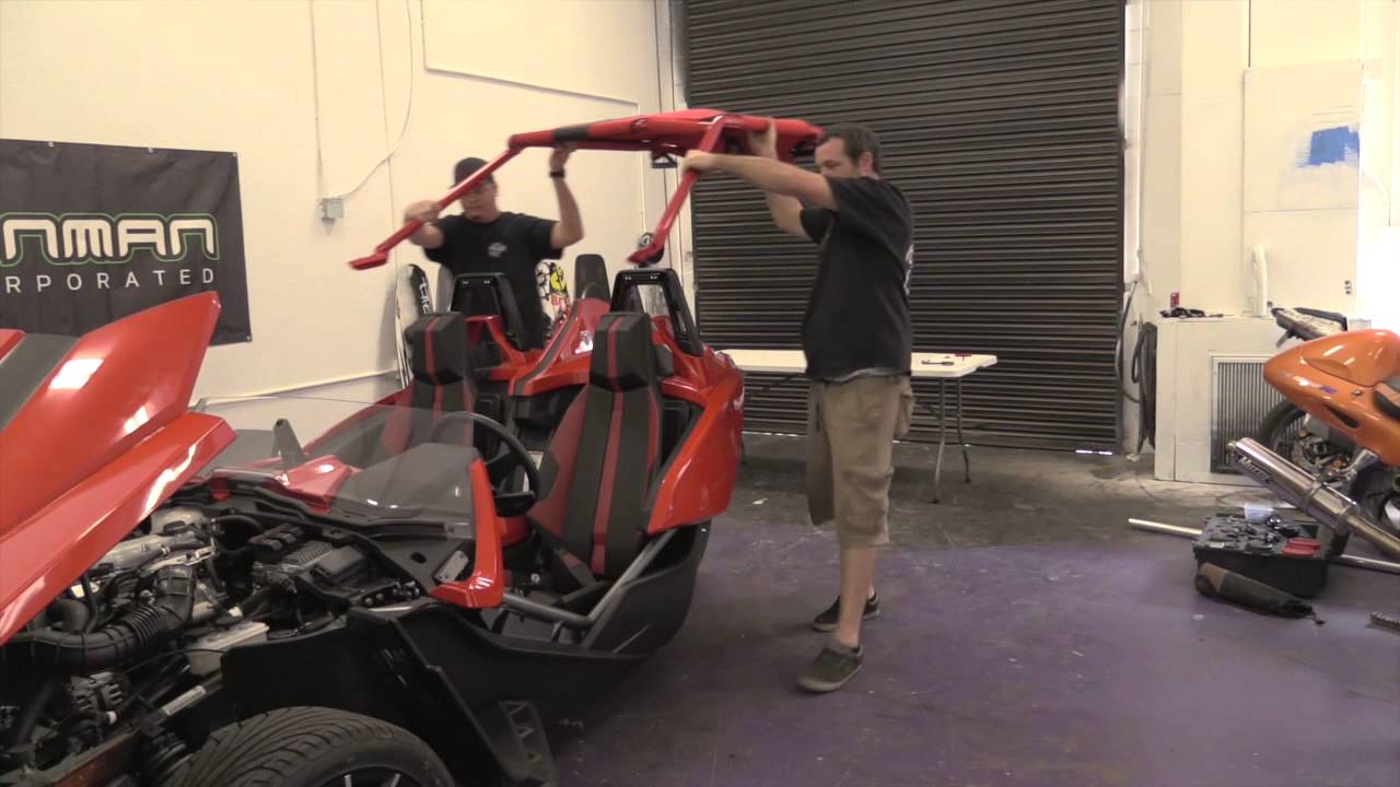 SLINGSHOT ROOF TOP install video HOW TO best top for your slingshot BULLET Concepts UPGRADE