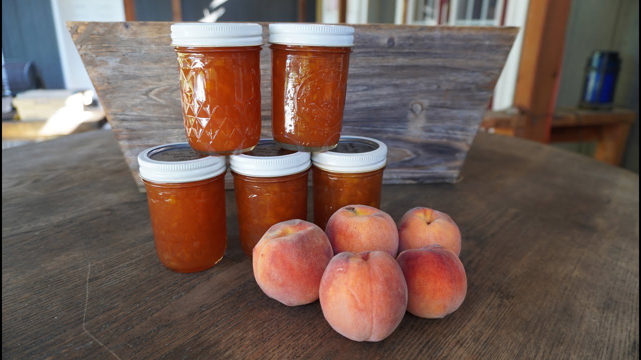 Peach Bourbon Ginger Jam (less sugar)