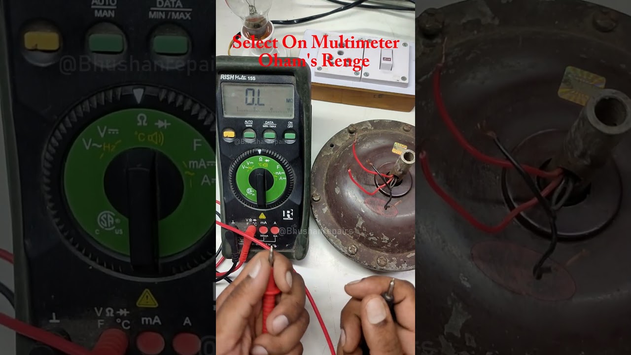 how to check 4 wire ceiling fan winding with multimeter #shorts #viral