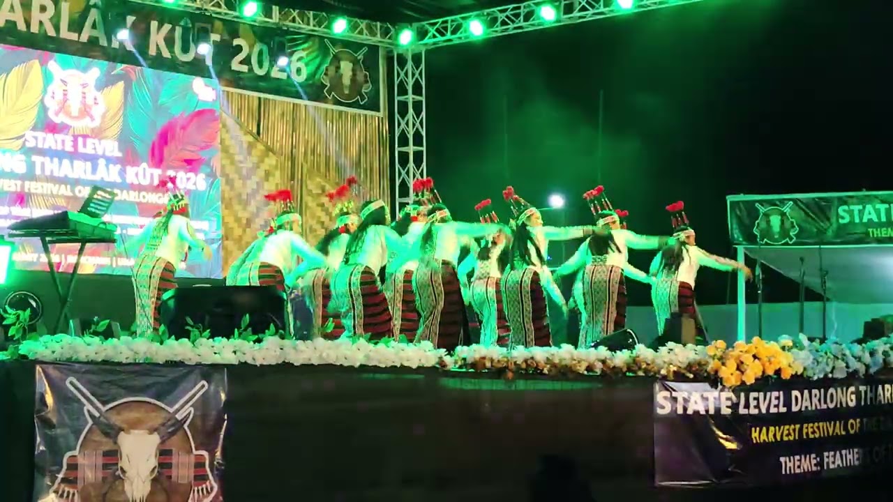 Hmunbei (nalkata) DNI performing treditional dance at Darlong Tharlak kut 2026..