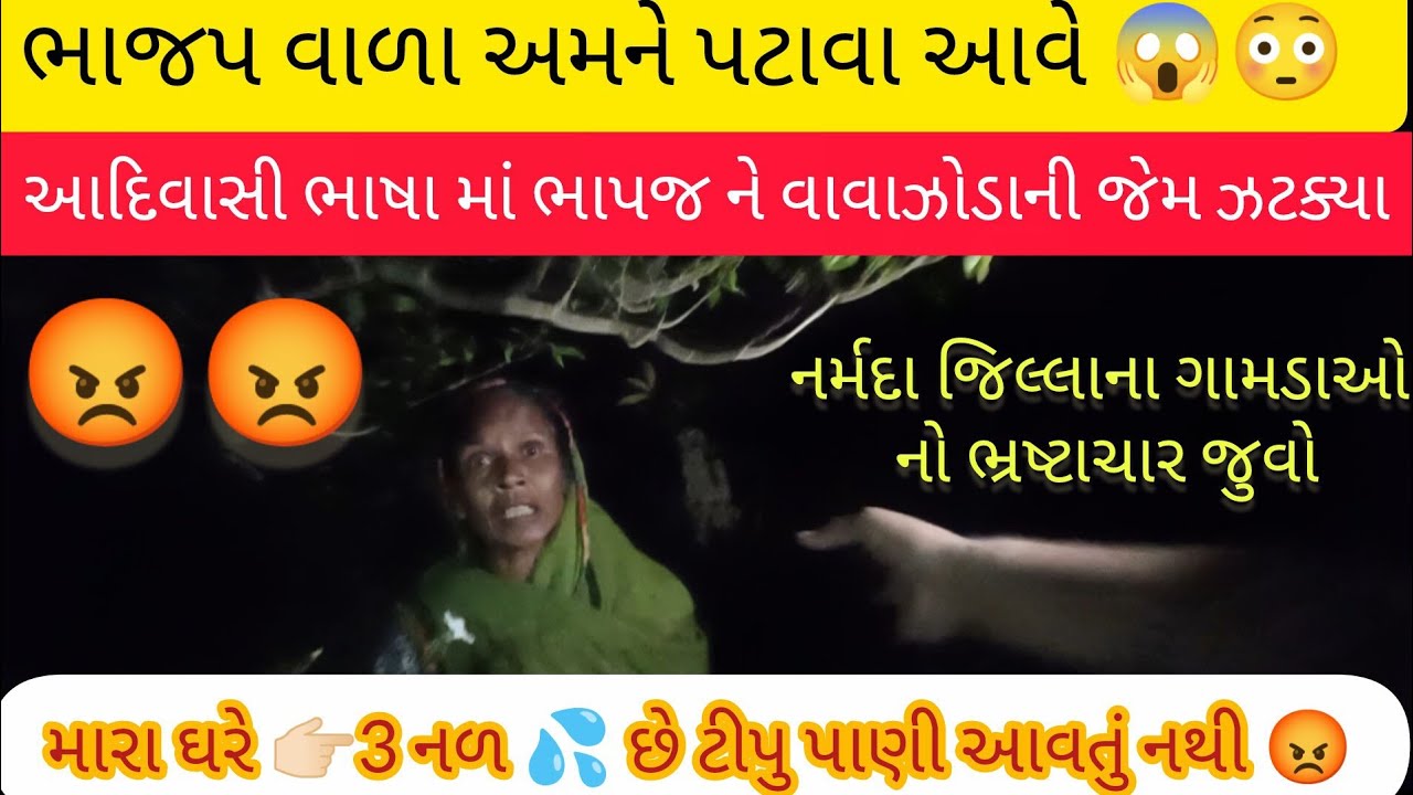 આદિવાસી ભાષામાં😡ભાજપ ને વાવાઝોડાની જેમ ઝાટકયા,3 નળ છે પણ ટીપુ પાણી નથી આવતું..