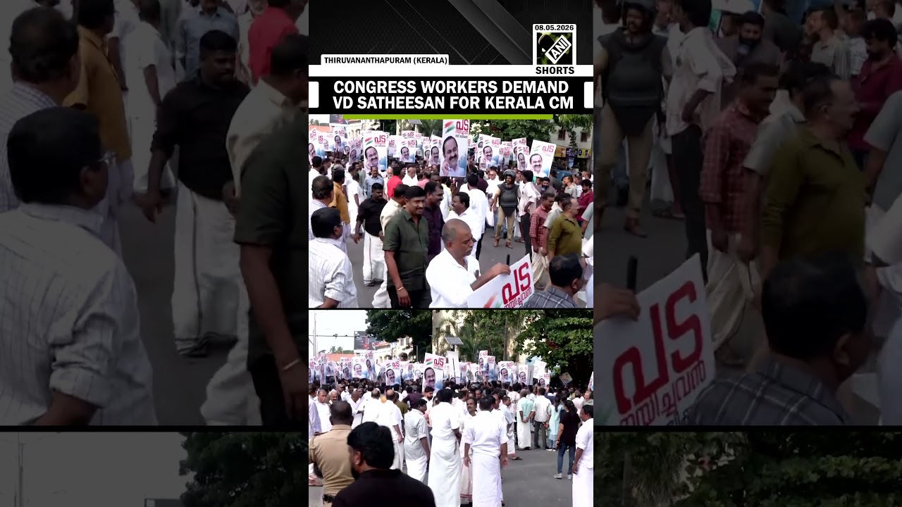Congress workers hold march In Thiruvananthapuram backing VD Satheesan for Kerala CM