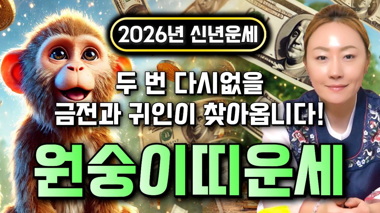 [2026년 병오년 원숭이띠운세] 원숭이띠 나이가 XX살이라면 2026년에 100% 대박납니다! 금전,귀인,문서운 모두 터진다! 56년생 68년생 80년생 92년생 04년생 운세