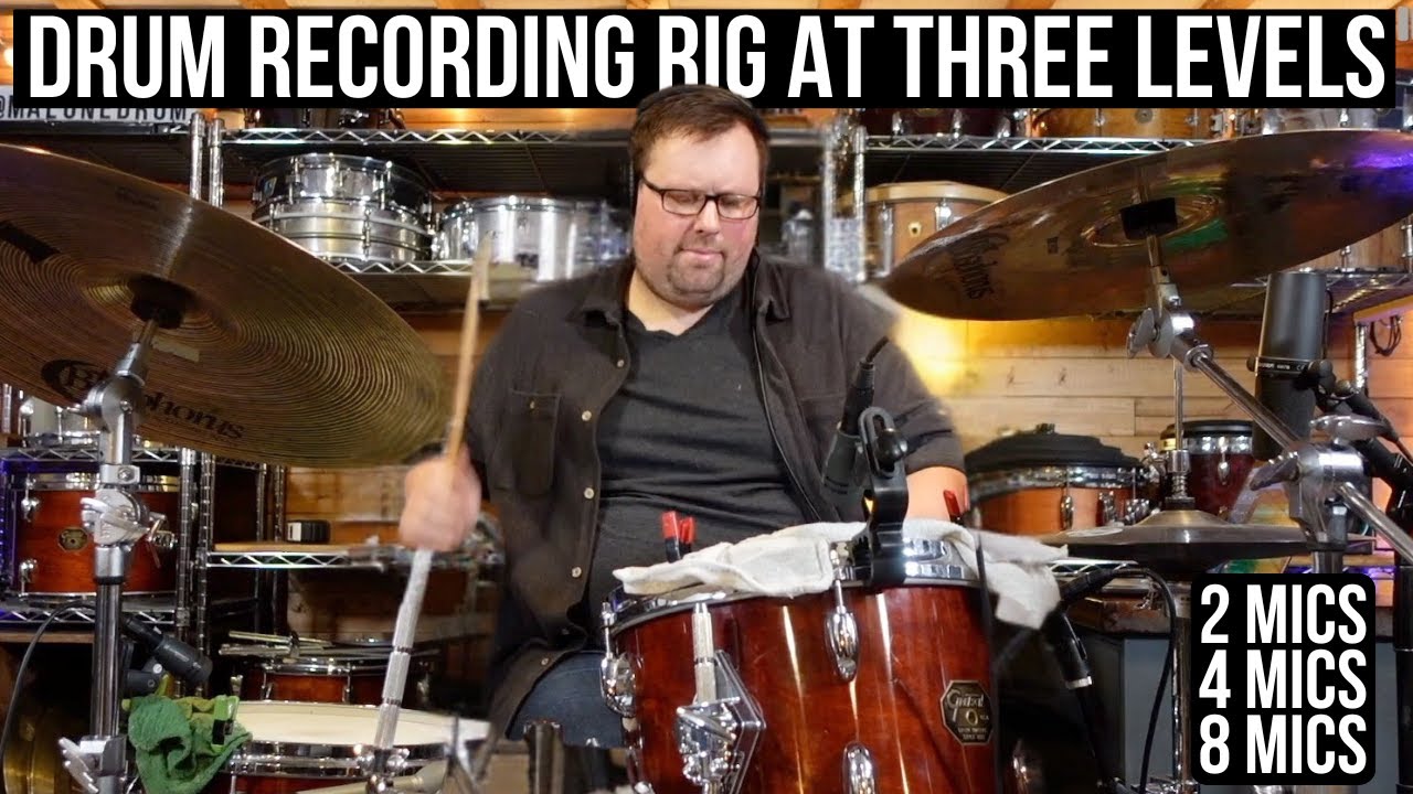 Drum Recording Rig At Three Levels // 2, 4 & 8 Mics