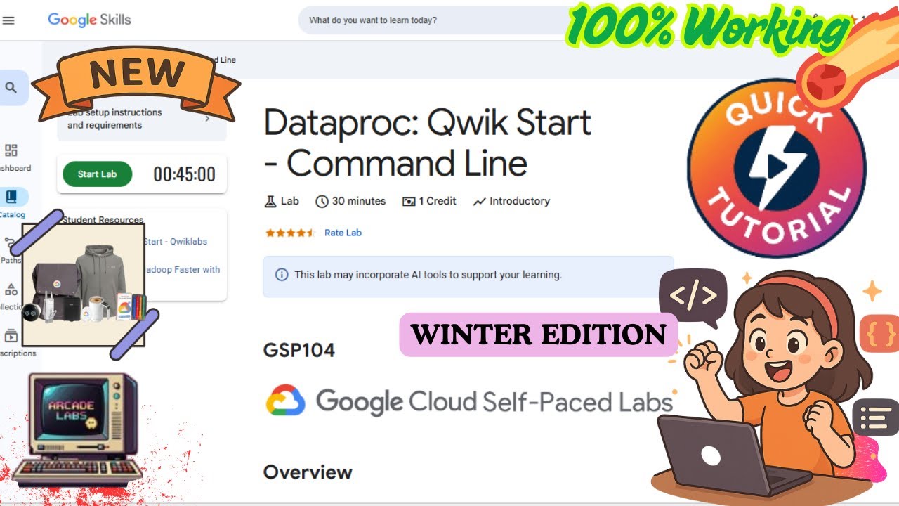Dataproc: Быстрый запуск — Командная строка | Закуски для бургеров | С пояснительным руководством...