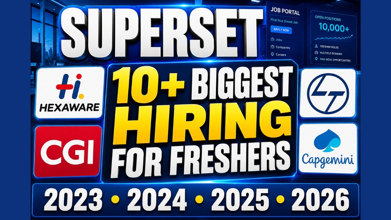 Superset Hiring | 10+ Off Campus Hiring For Freshers | Various Companies Apply Now